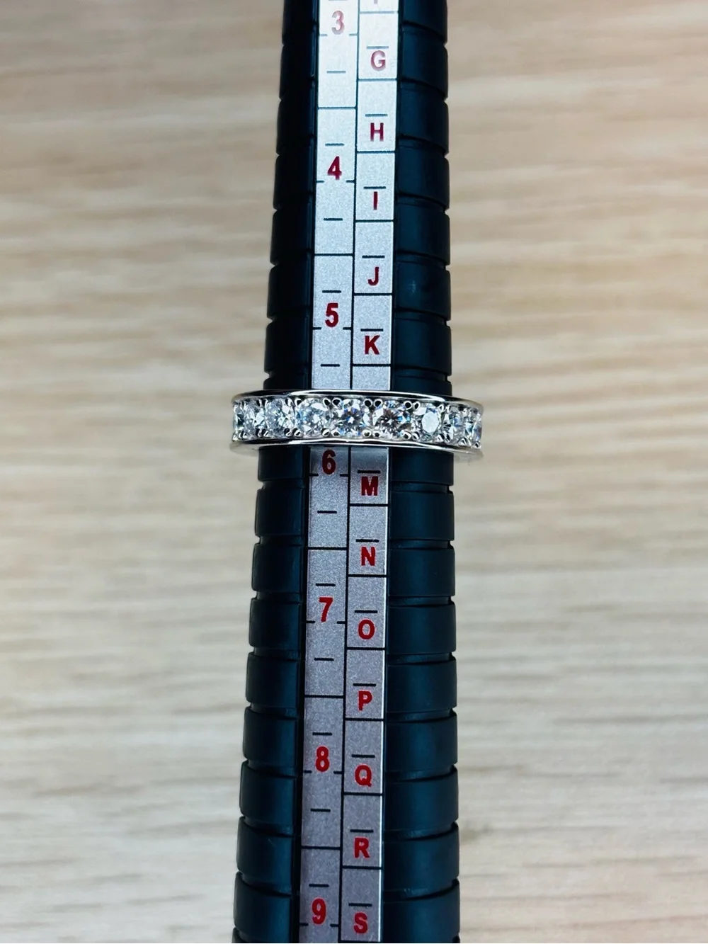 Solid 925 Sterling Silver VVS Moissanite Eternity Band - Picture 7 of 11